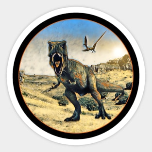 The Tyrannosaurus Rex in old time Sticker